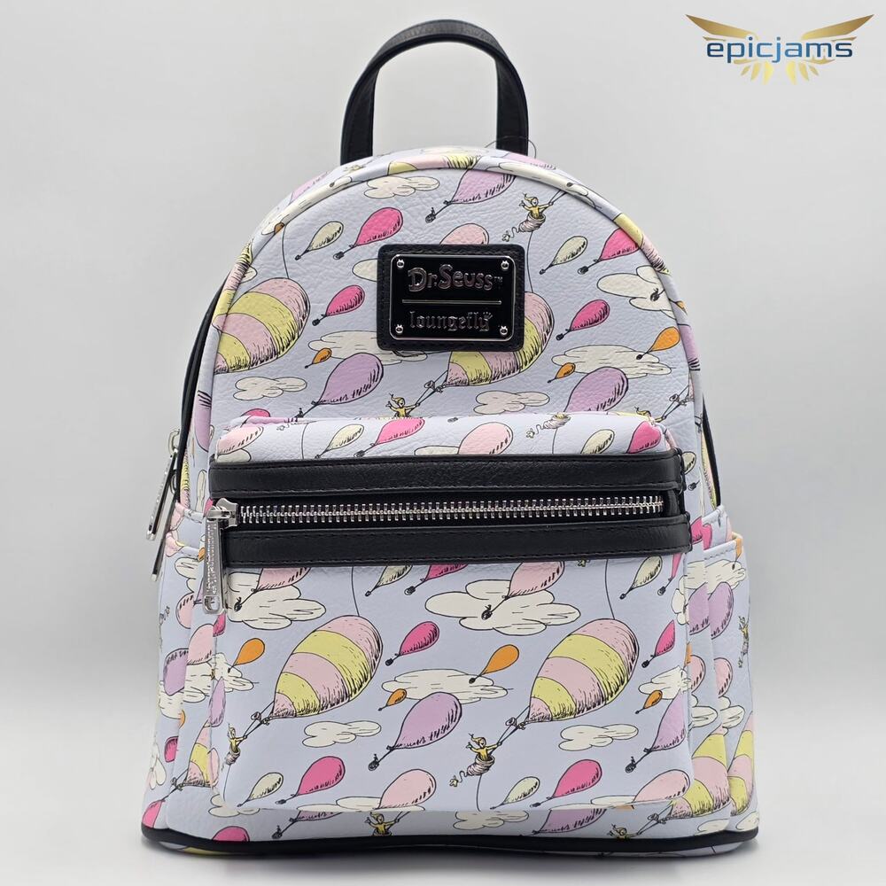 Loungefly Dr Seuss Oh The Places You'll Go All Over Print Mini Backpack Bag New